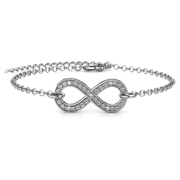 Infinity Eight Bracelet - Silver and Crystal