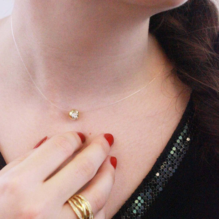 Moon pendants - gold and crystal