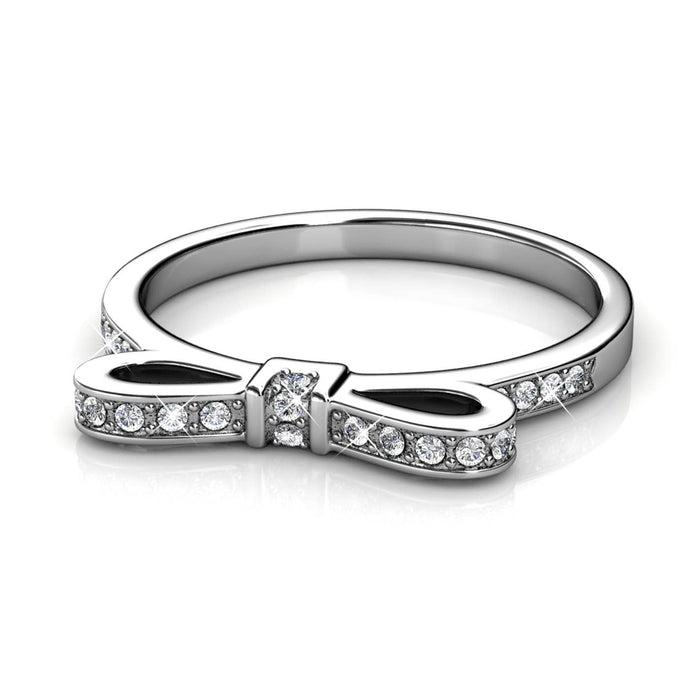 Ribbon Ring - Silver and Crystal: 54