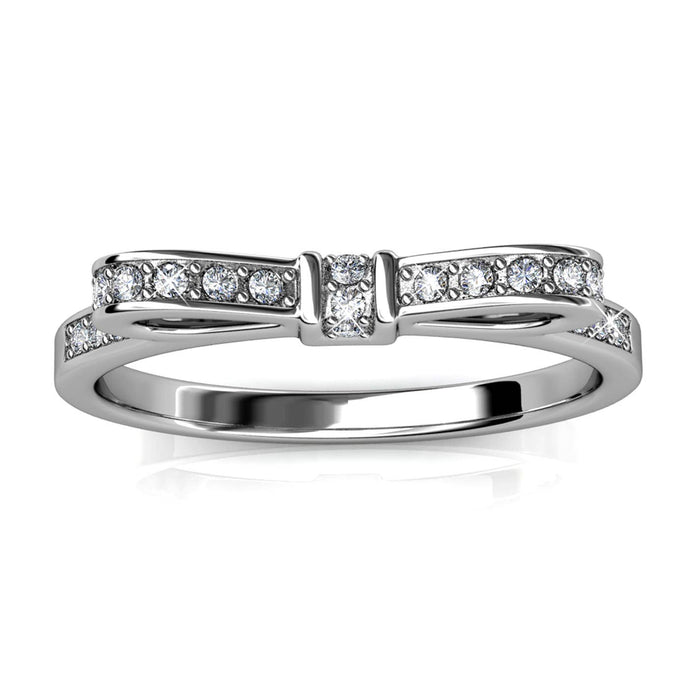 Ribbon Ring - Silver and Crystal: 54