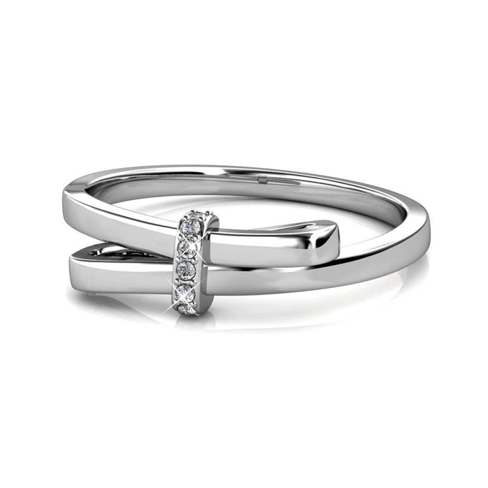 Luminous Bow Ring - Silver and Crystal: 52