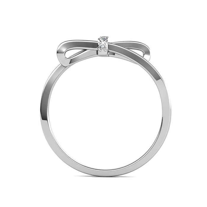 Luminous Bow Ring - Silver and Crystal: 52