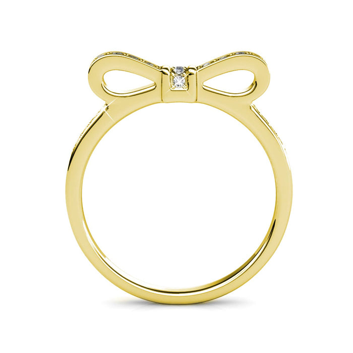 Ribbon Ring - Gold and Crystal:size 54