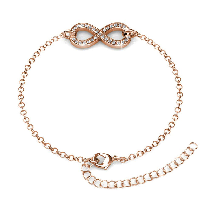 Infinity Eight Bracelet - Rose Gold and Crystal
