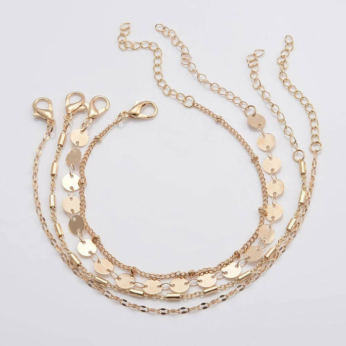 SET OF 4 FINE BRACELETS - GOLD PLATED - ELODIE MODEL