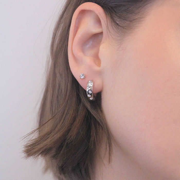 Joy earrings - silver and crystal