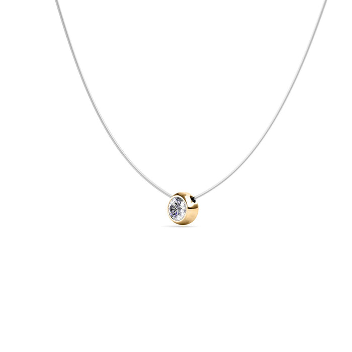 Moon pendants - gold and crystal