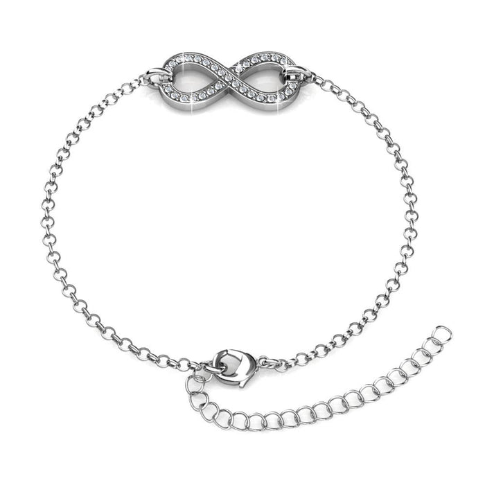 Infinity Eight Bracelet - Silver and Crystal