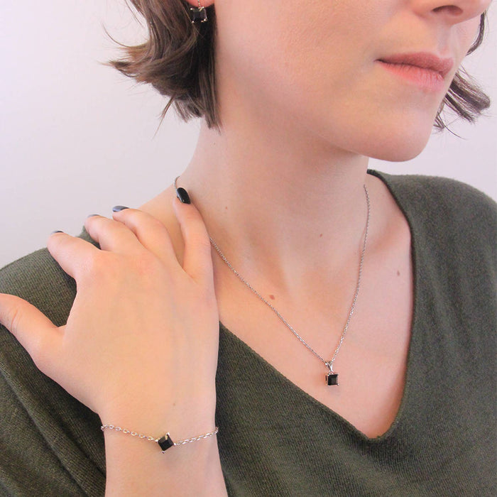 Calle Bracelet - Silver and Black