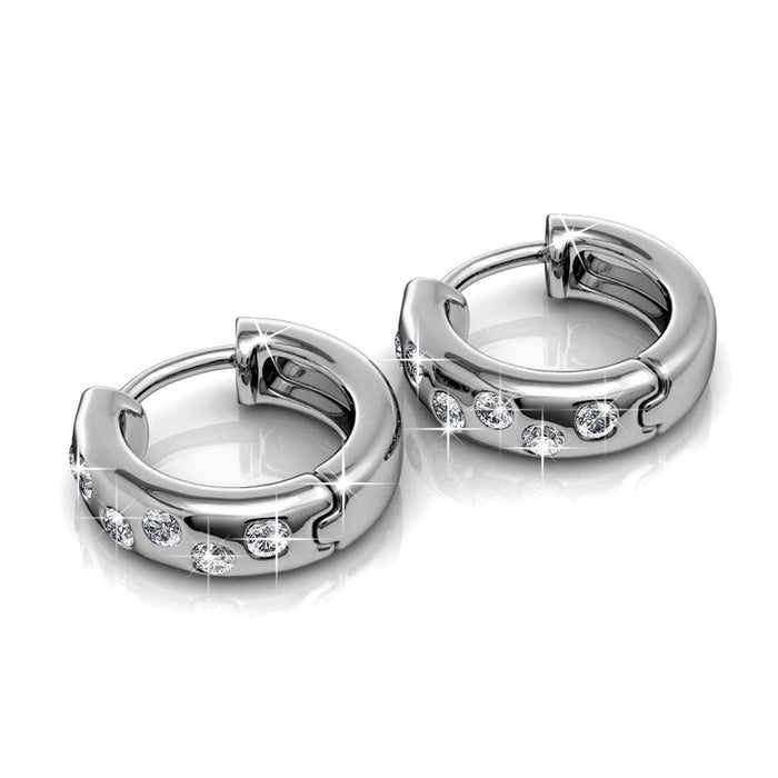 Joy earrings - silver and crystal