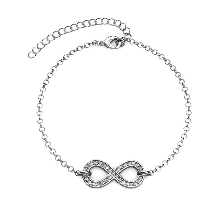 Infinity Eight Bracelet - Silver and Crystal