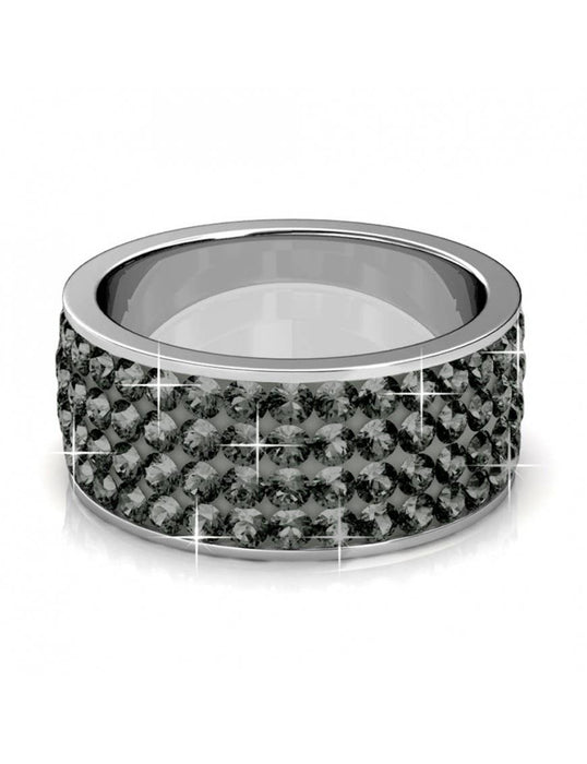 Roller ring - Silver and Charcoal Grey: 50