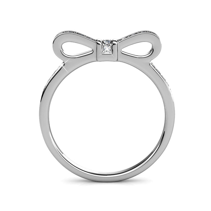 Ribbon Ring - Silver and Crystal: 54