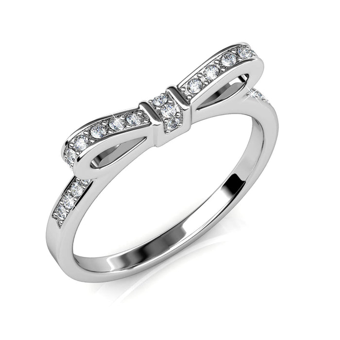Ribbon Ring - Silver and Crystal: 54