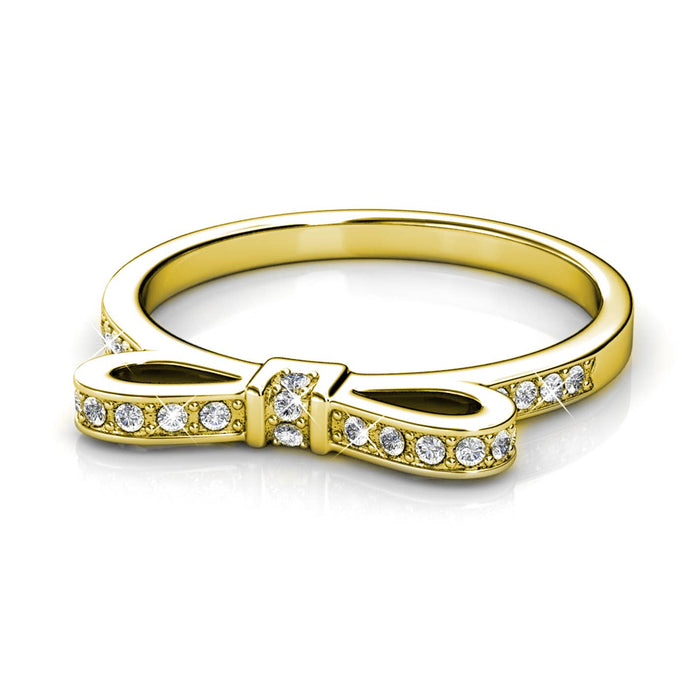 Ribbon Ring - Gold and Crystal:size 54