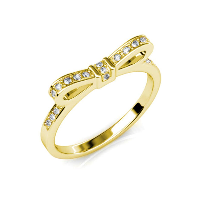 Ribbon Ring - Gold and Crystal:size 54