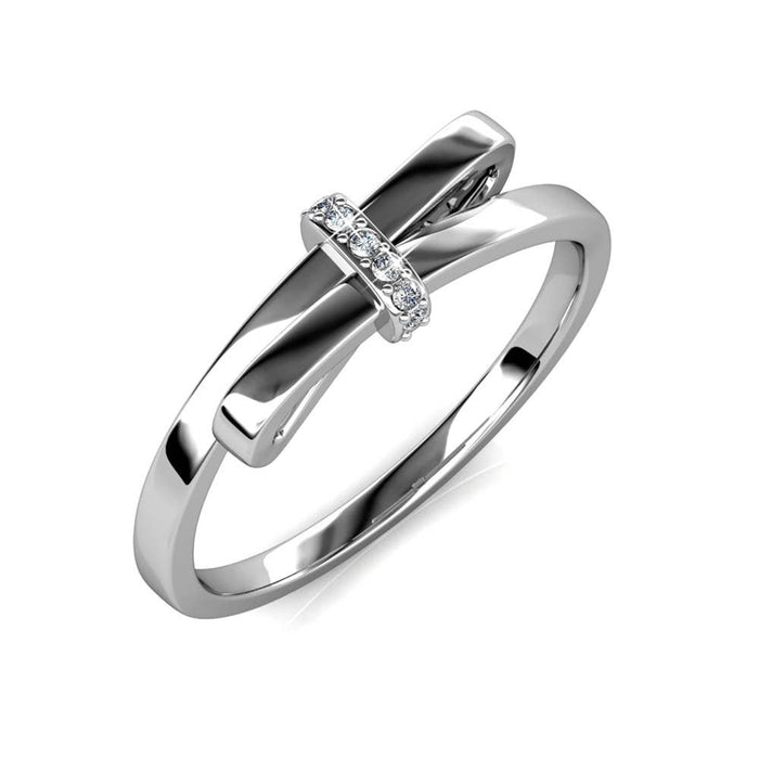 Luminous Bow Ring - Silver and Crystal: 52