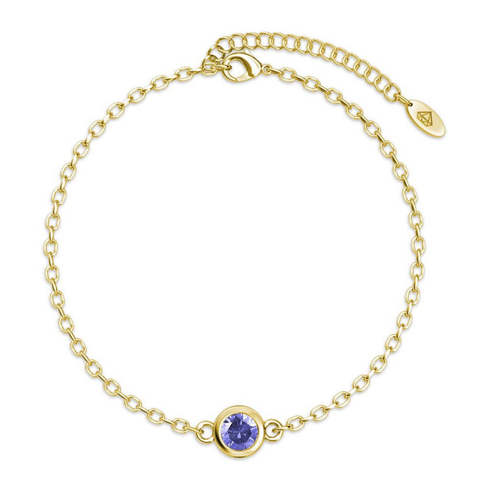 Birth Stone Bracelet - Gold and Purple