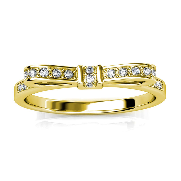 Ribbon Ring - Gold and Crystal:size 54