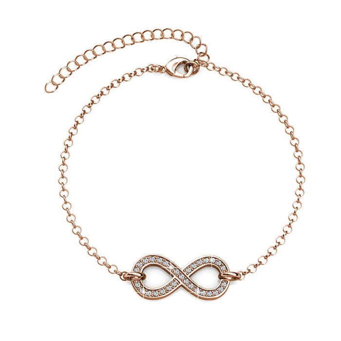 Infinity Eight Bracelet - Rose Gold and Crystal