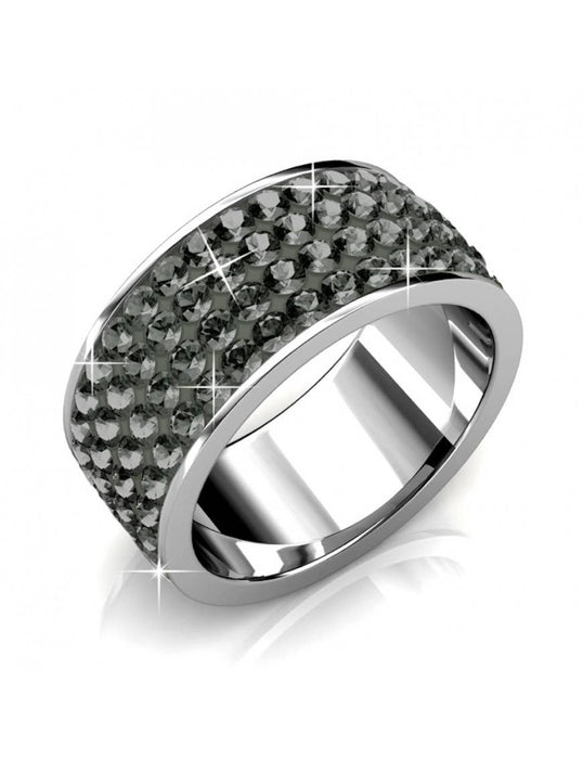 Roller ring - Silver and Charcoal Grey: 50