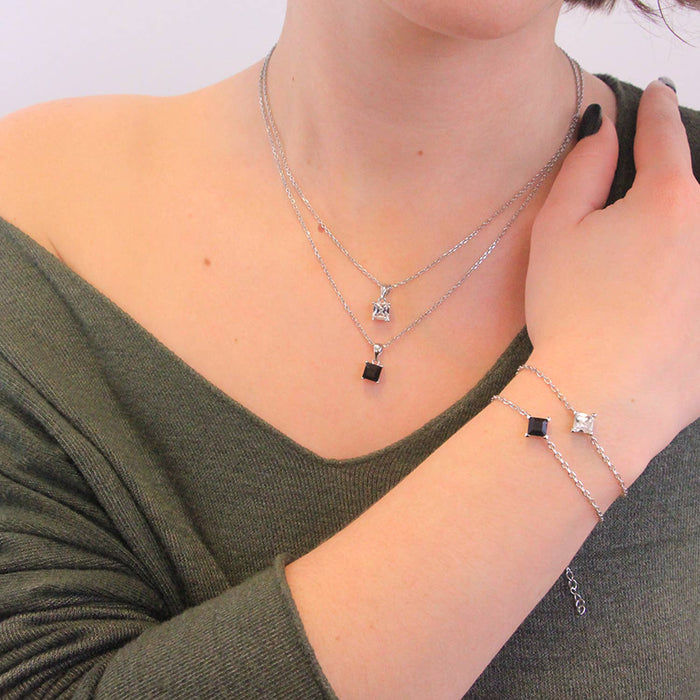 Calle Bracelet - Silver and Black