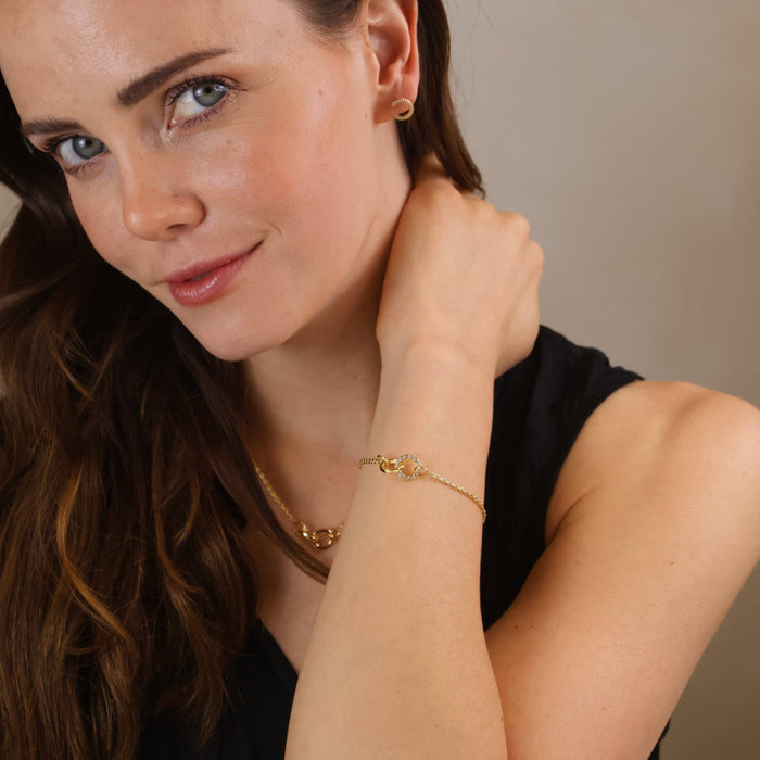 18k Gold Filled Linked CZ Bracelet